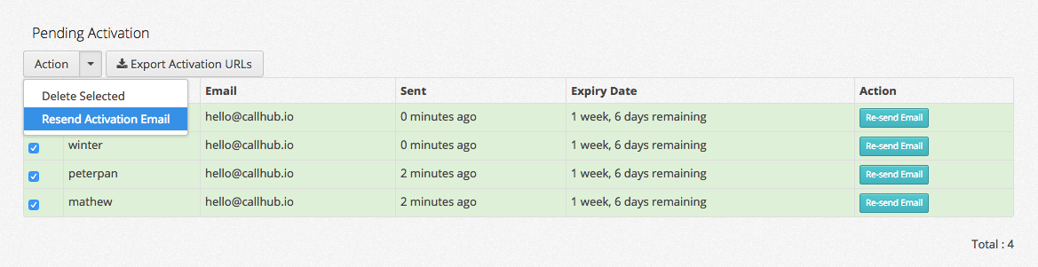 resend agent activation emails