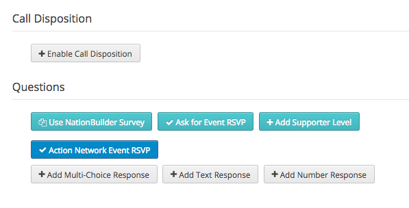 action network event rsvp in call center settings