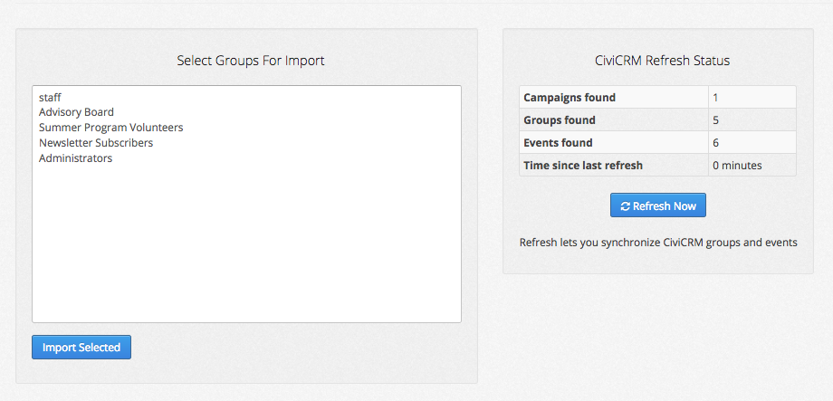 civicrm import groups