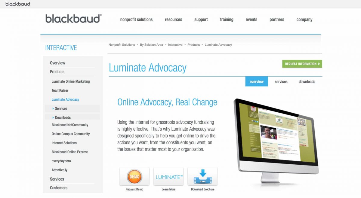 advocacy software luminate blackbaud