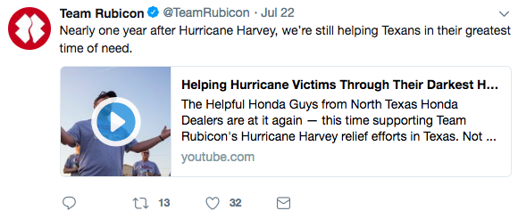 Team Rubicon's video on Twitter