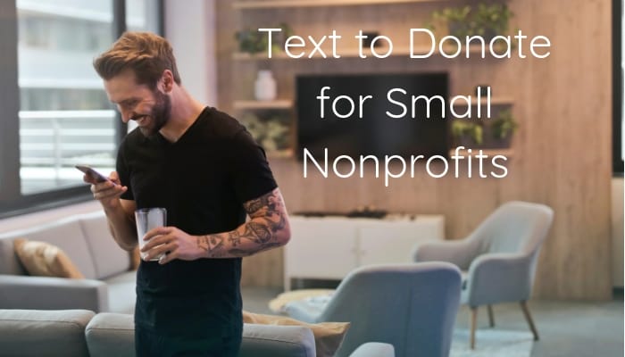 Text to donate small nonprofits header