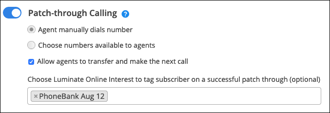 patch-through-calling