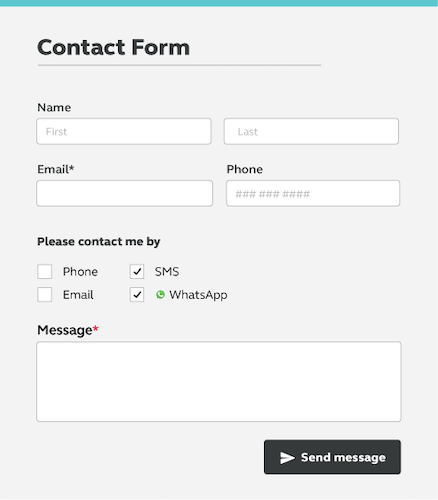 Calling Outreach compliance contact form