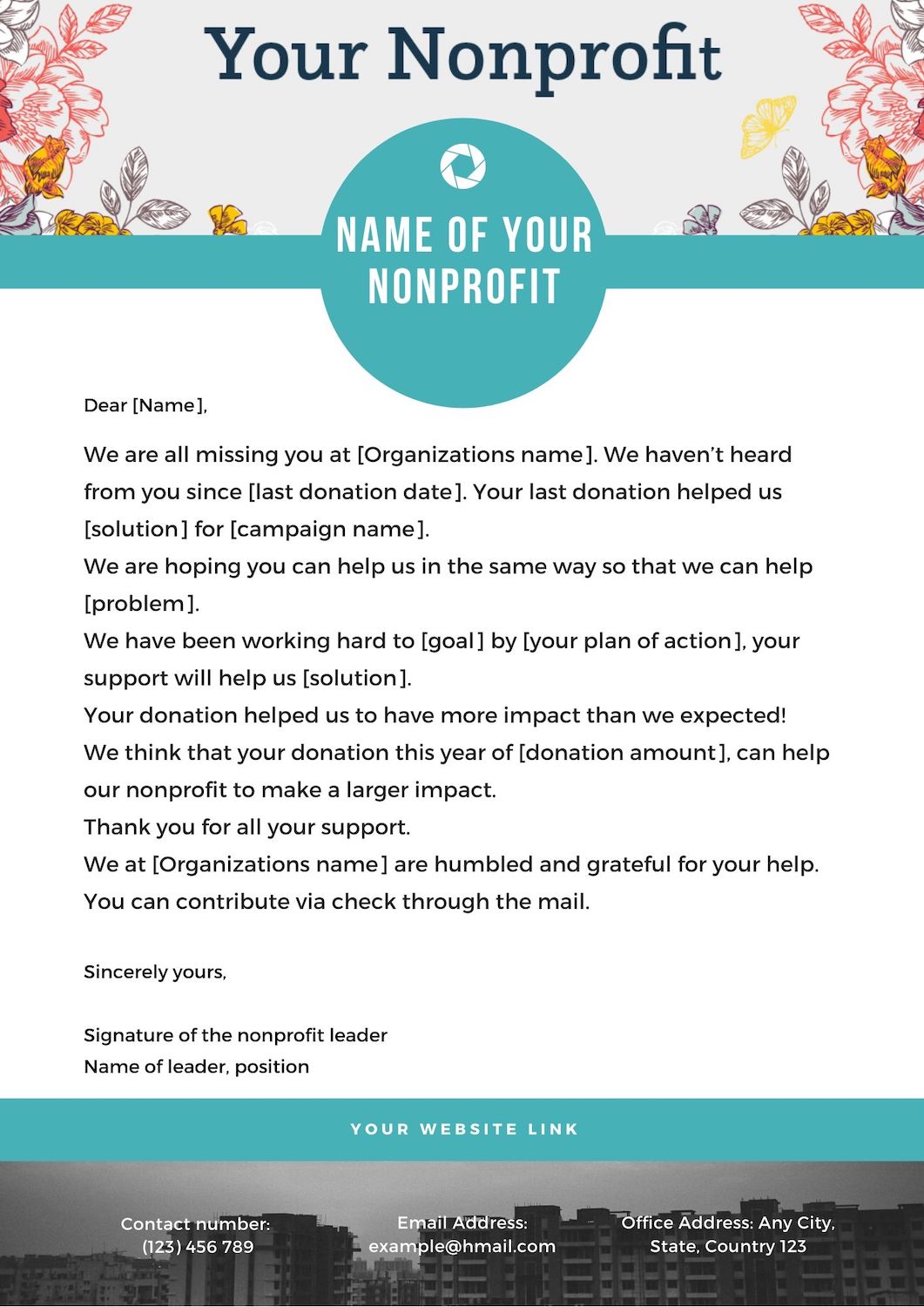 Lapsed donor letter template