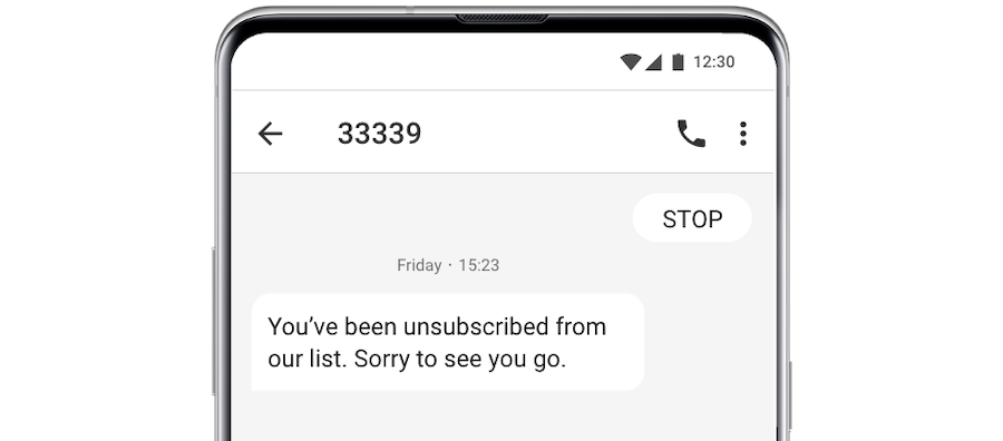 Unsubscribing SMS Marketing service