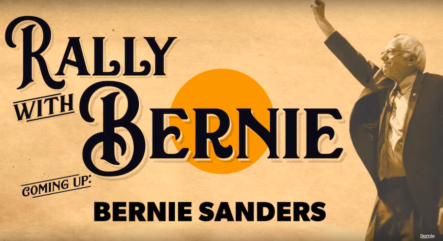 Bernie virtual rally break screen