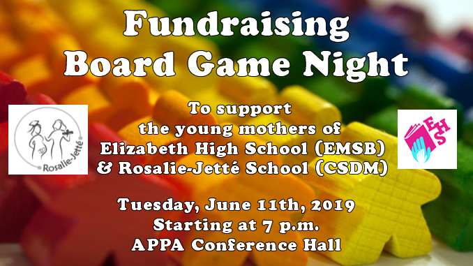 Game night fundraiser poster