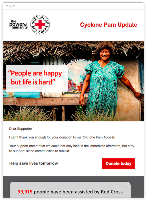 Promoting fundraising with email