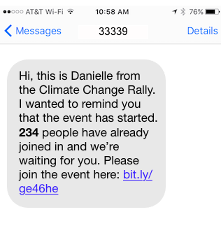 Reminder text for low turnout