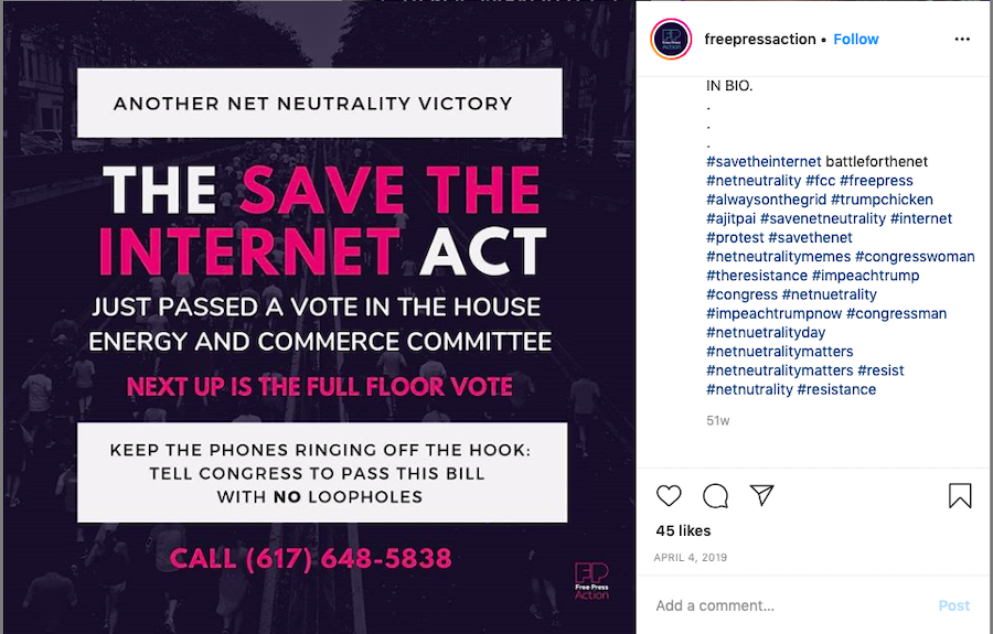 Save the Internet - Post encouraging alternative action