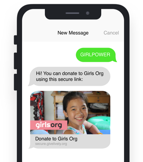 Text to donate example