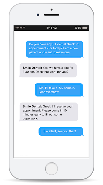 Making appointment through text