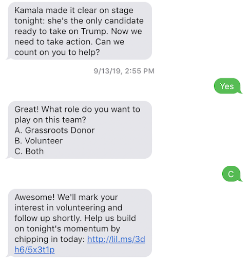 Kamala-Harris-p2p-texting