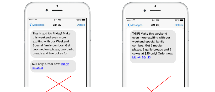 Text message advertising abbreviations