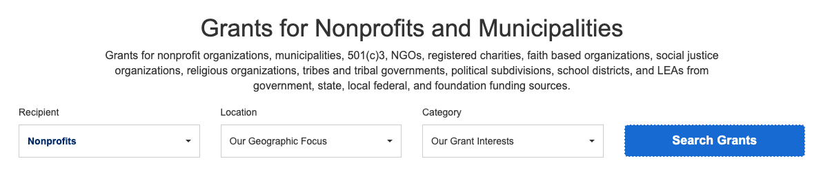 grantwatch nonprofit grant search