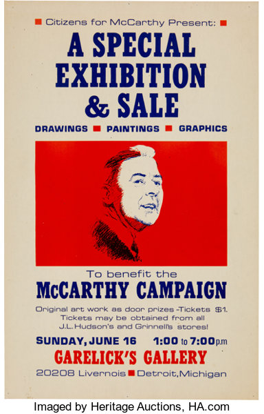 political campaign poster eugene mccarthy sample