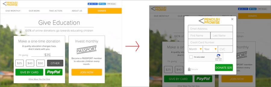 Simple donation form example