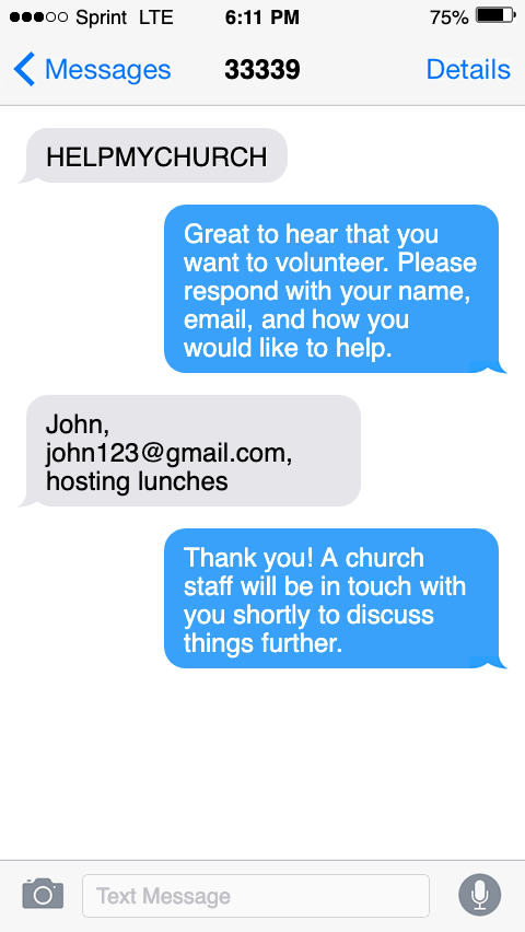 church text communication card