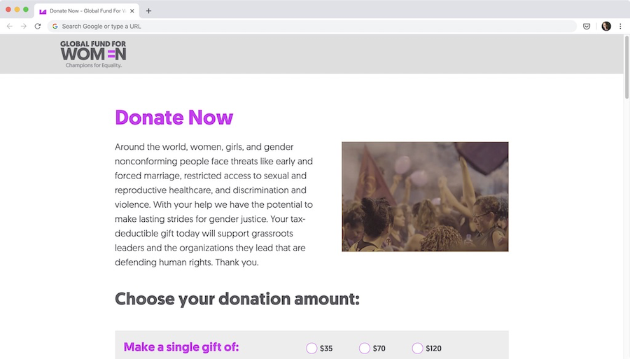 donation landing page