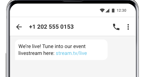 event reminder text message