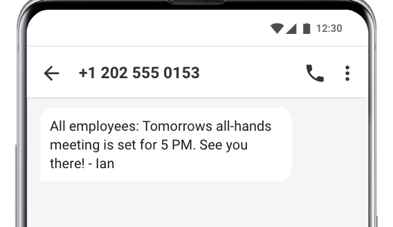 meeting text message reminder