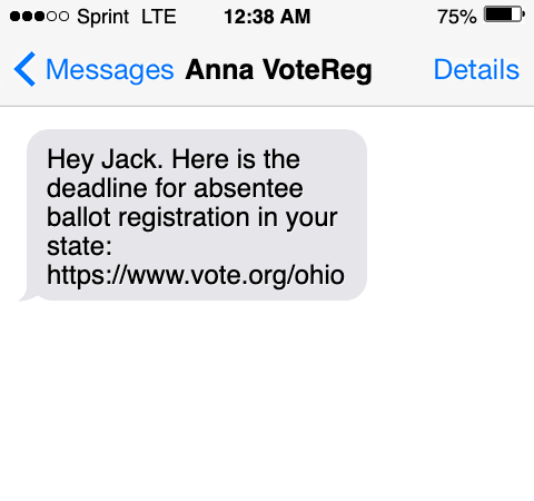 peer to peer text ballot chase