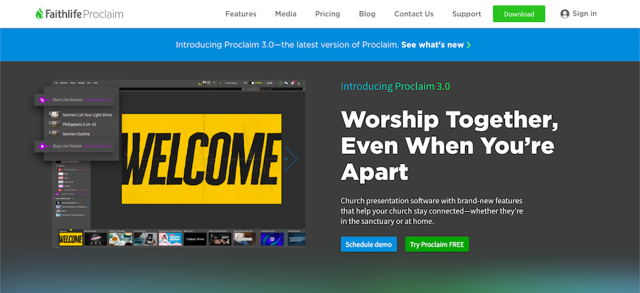 proclaim church presentation software