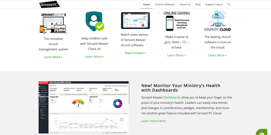 servant keeper church management software