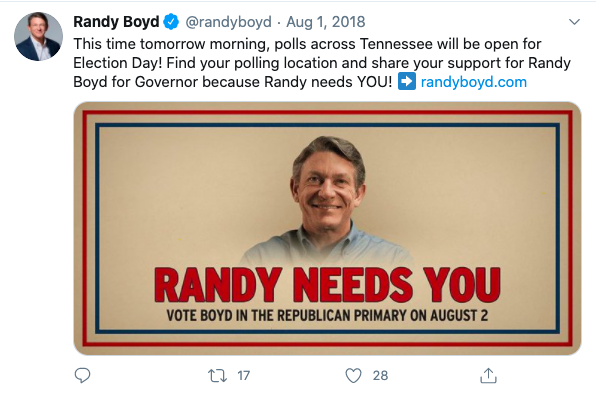 social media political campaign randy boyd