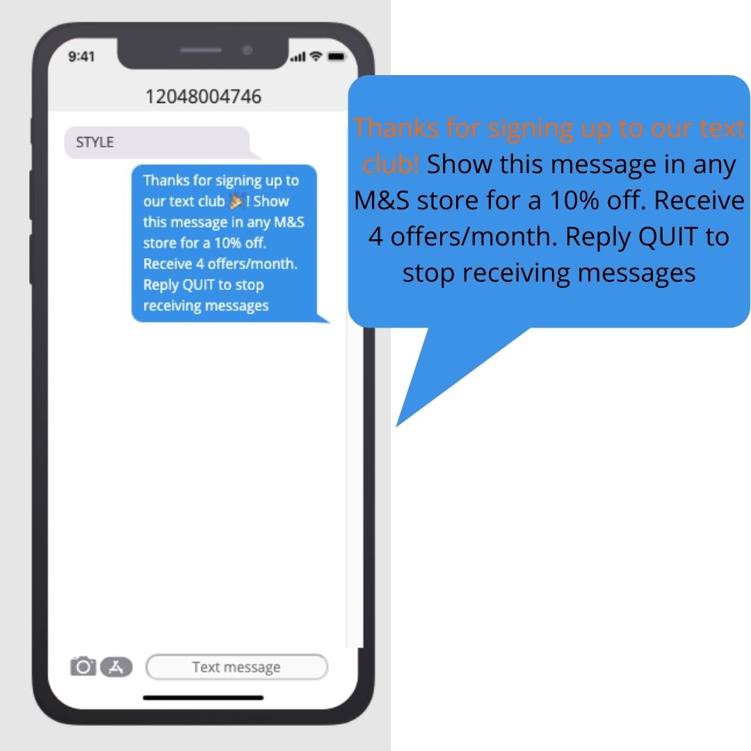 text blast marketing confirmation message