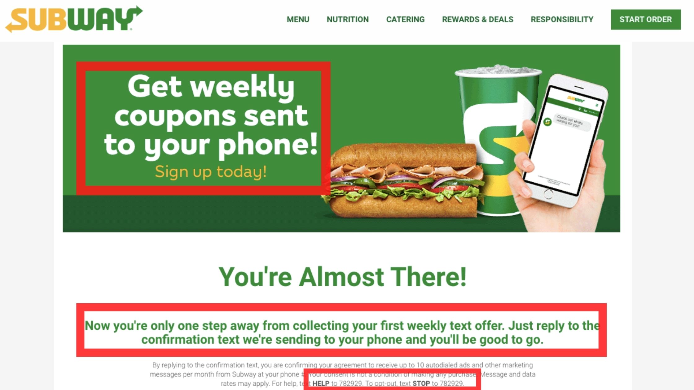 text blast marketing subway opt in