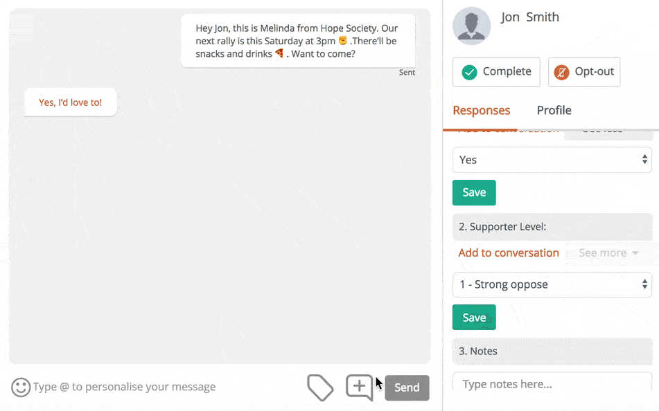 text-template-agent-interface