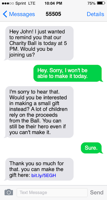 text fundraising text to give