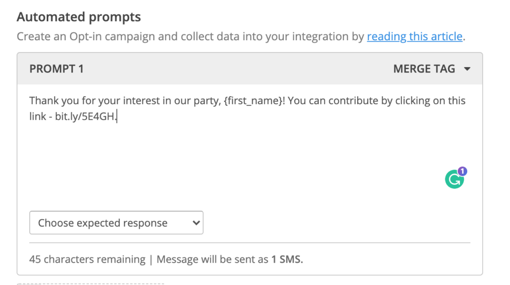 online political fundraising sms opt in interface1