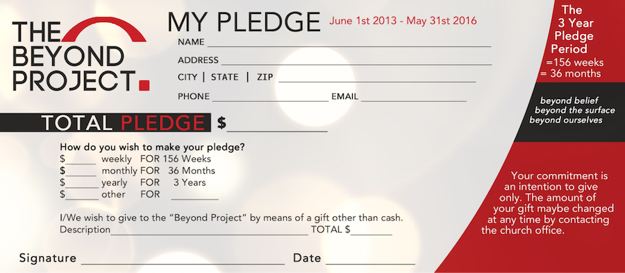 Pledging Donation Card 