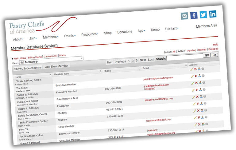 membership management software memberleap dashboard