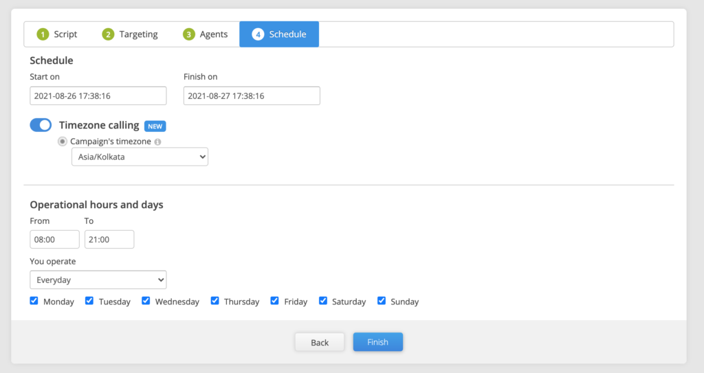 automatic dial system schedule