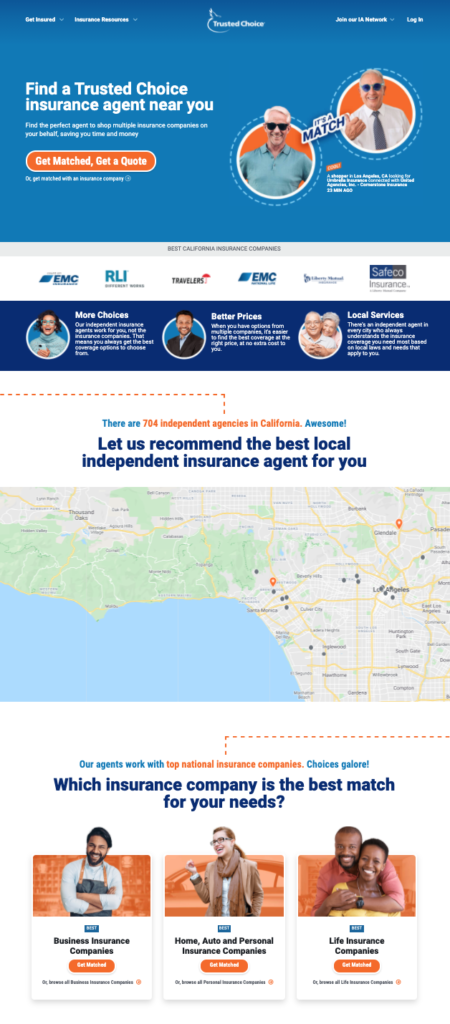 insurance agent marketing ideas website example