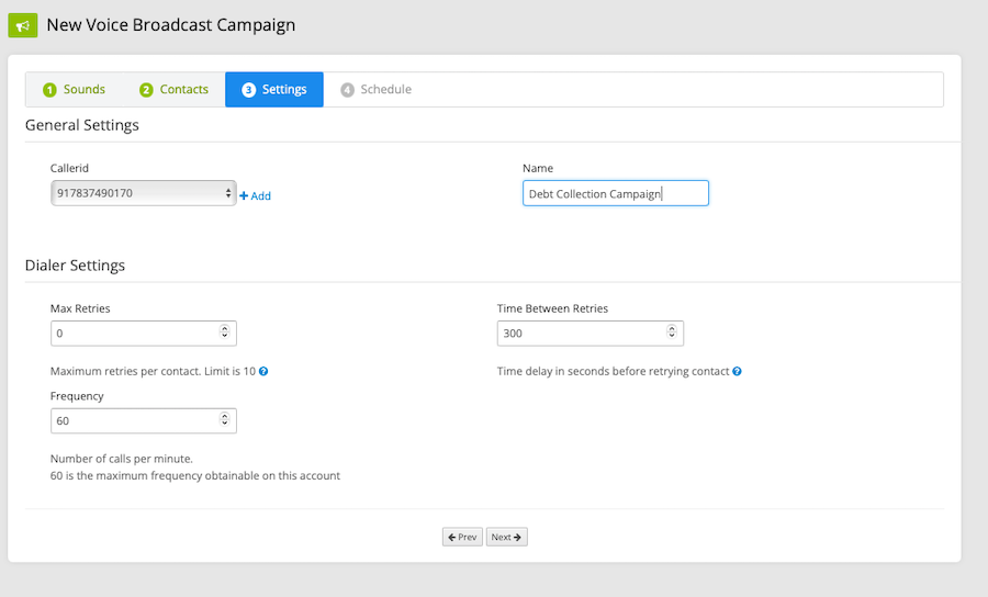 debt-collection-call-settings