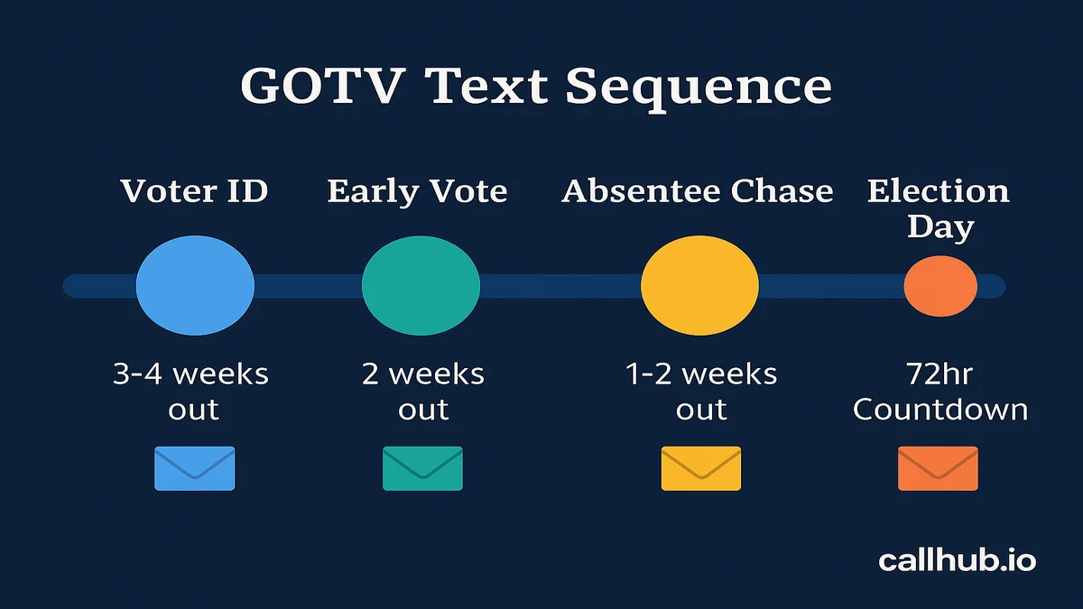 Campaign timeline for sending GOTV text templates