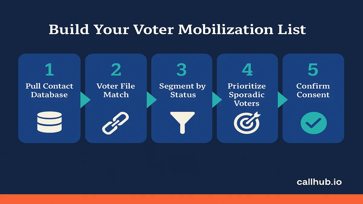 Steps for building a voter contact list for a nonprofit GOTV program