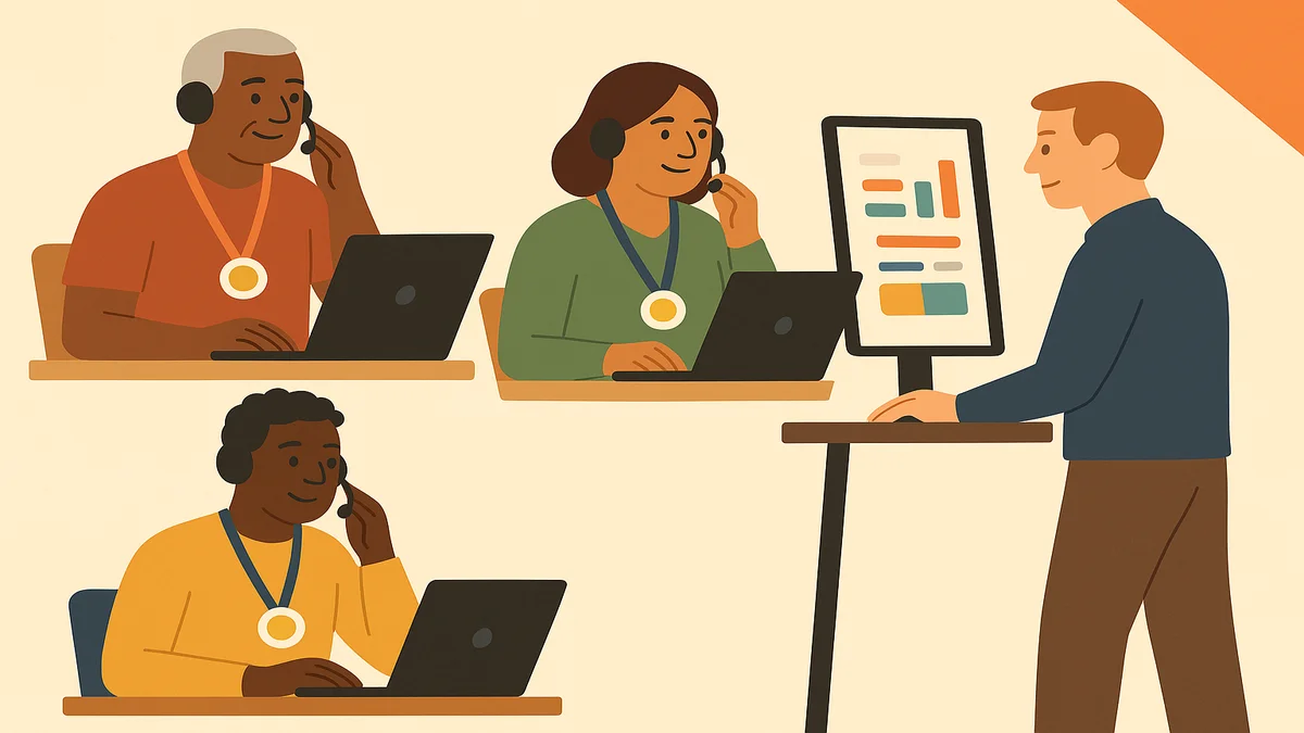 Diagram of phone bank coordination for a union GOTV program