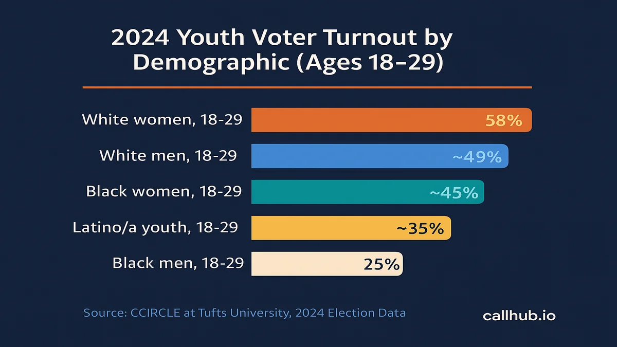 Chart of youth voter turnout demographics in the 2024 election